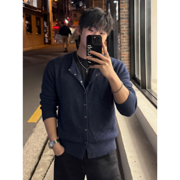【YT SHOP】滿額送贈品｜韓國｜🇰🇷｜鬆弛感開衫襯衫｜衛衣男秋季新款寬鬆休閒外套韓系通勤人夫感穿搭-細節圖4