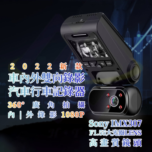 【禾統】台灣現貨 Sony鏡頭 2022新款汽車行車記錄器 循環錄影 內外雙錄 1080P 24小時停車監控 紅外夜視