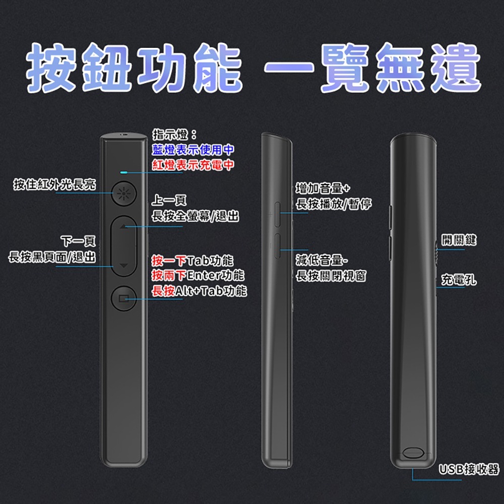 【禾統】Q101紅光簡報筆 雷射筆 翻頁筆 PPT遙控筆 講課筆-細節圖8