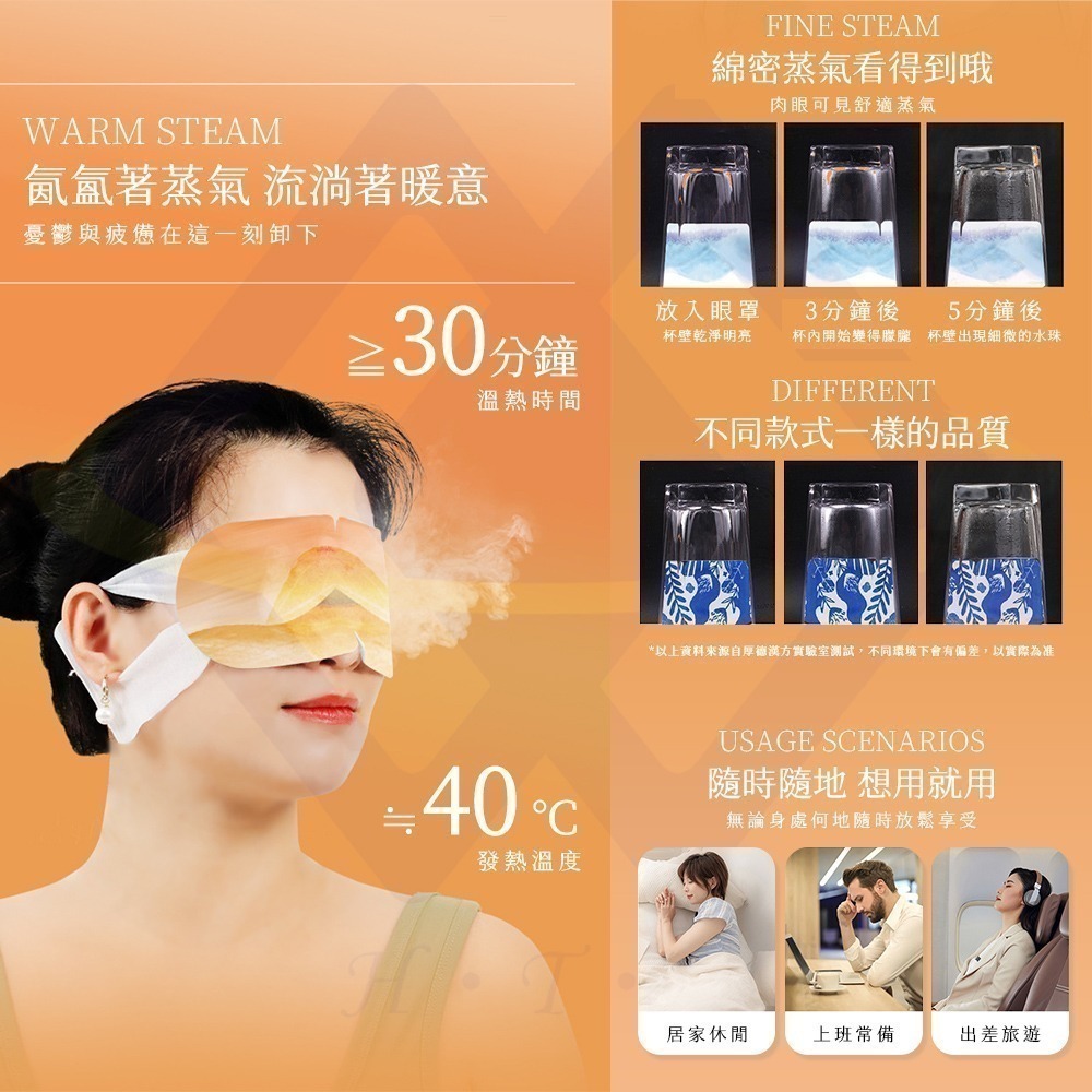 【禾統】新品上市 台灣現貨 溫感蒸氣眼罩 一盒10片 蒸氣眼罩 熱敷眼罩 舒緩疲勞 眼睛熱敷 溫熱眼罩 一次性眼罩-細節圖3