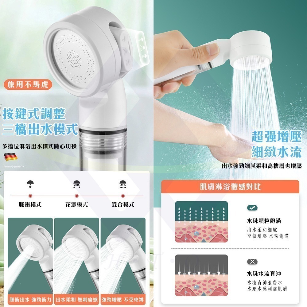 【禾統】新品上市 台灣現貨 旅用增壓蓮蓬頭 過濾花灑 過濾蓮蓬頭 增壓 減壓 淋浴蓮蓬頭 加壓蓮蓬頭 三檔出水-細節圖5