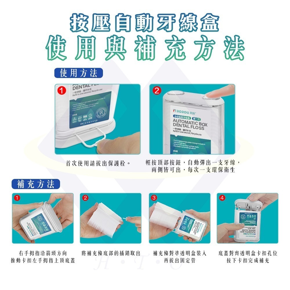 【禾統】新品上市 台灣現貨 按壓自動牙線盒 牙線棒 牙線棒收納盒 牙線 牙線盒 攜帶式牙線盒-細節圖7