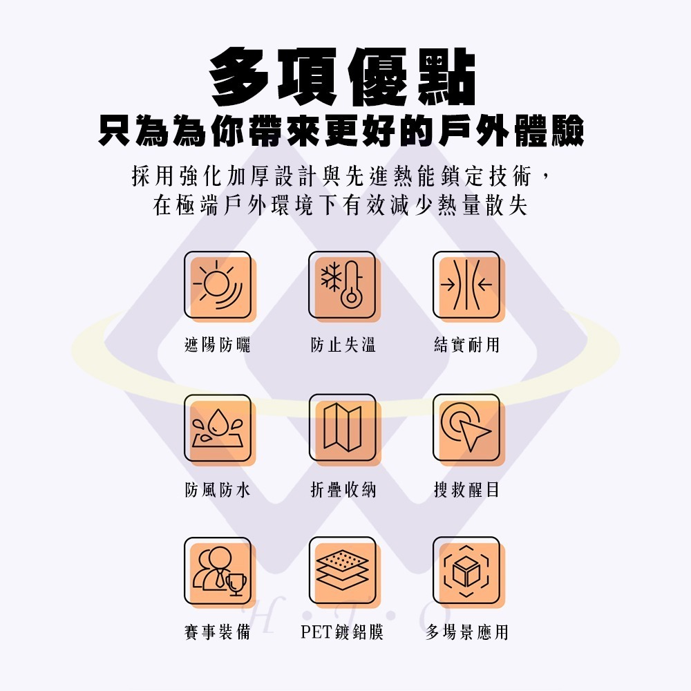 【禾統】新品上市 台灣現貨 戶外保暖急救毯 保溫毯 應急毯 生存毯 緊急救援 避難 登山 地震 旅行-細節圖2