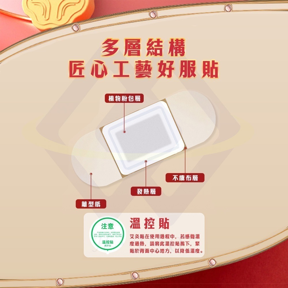 【禾統】新品上市 台灣現貨 南京同仁堂自發熱艾灸貼 艾草 艾灸貼 貼片 艾草貼布 自發熱貼 艾草穴位 肩頸 腹部 關節-細節圖5