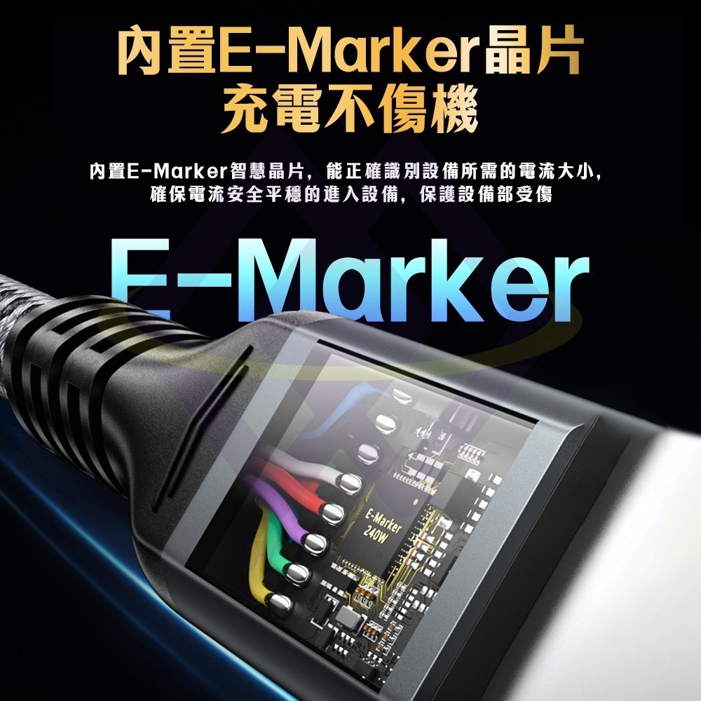 【禾統】 USB4 編織數據線 240W  内置E-Marker晶片 80G 超高速傳輸 支援4K 144Hz-細節圖5