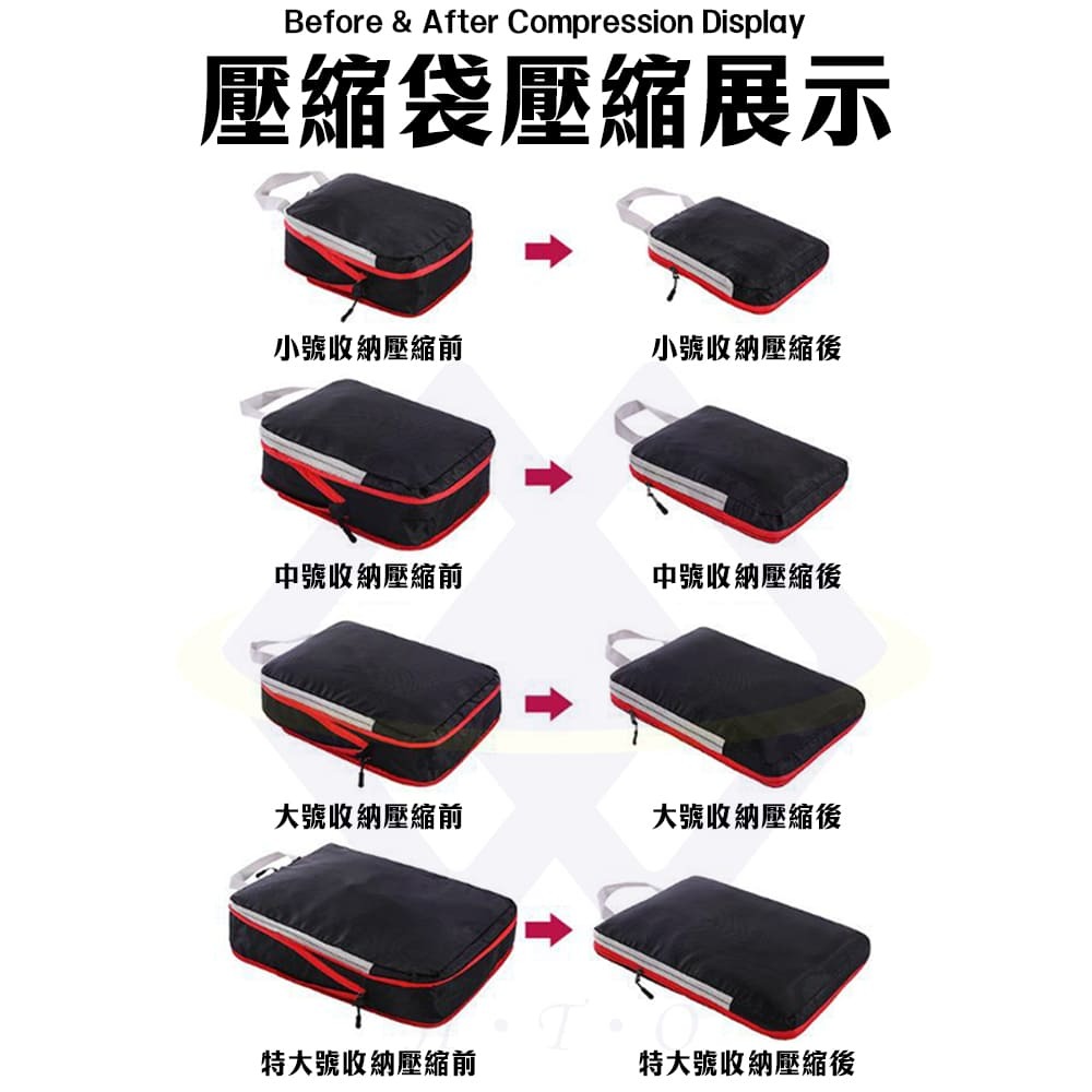 【禾統】台灣現貨 旅行收納袋壓縮袋四件組 旅行收納 收納袋 衣物收納袋 旅行壓縮袋 收納包 行李收納袋 旅行袋-細節圖4