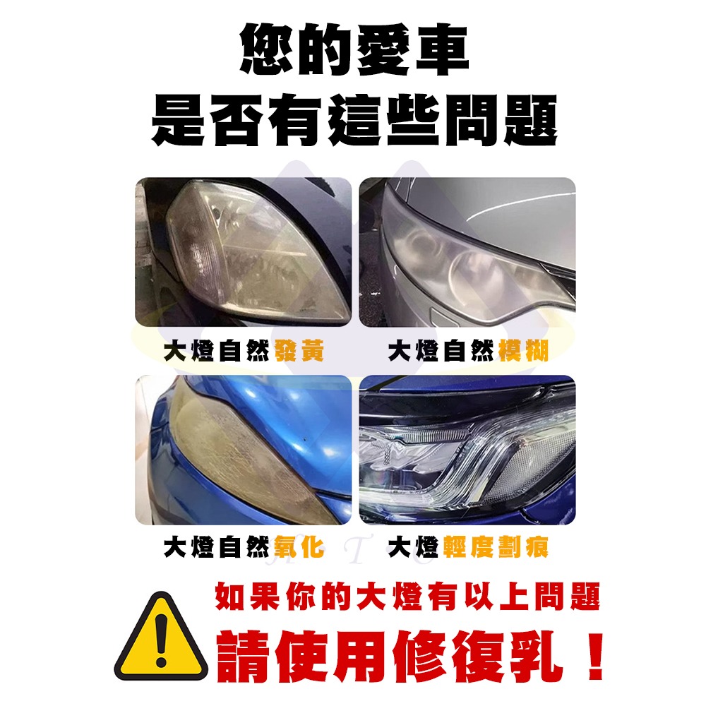 【禾統】新品上市 台灣現貨 車燈翻新研磨修復乳 大燈霧化修復 大燈拋光 大燈泛黃 大燈黃化  車燈黃化 車燈霧化 頭燈霧-細節圖2