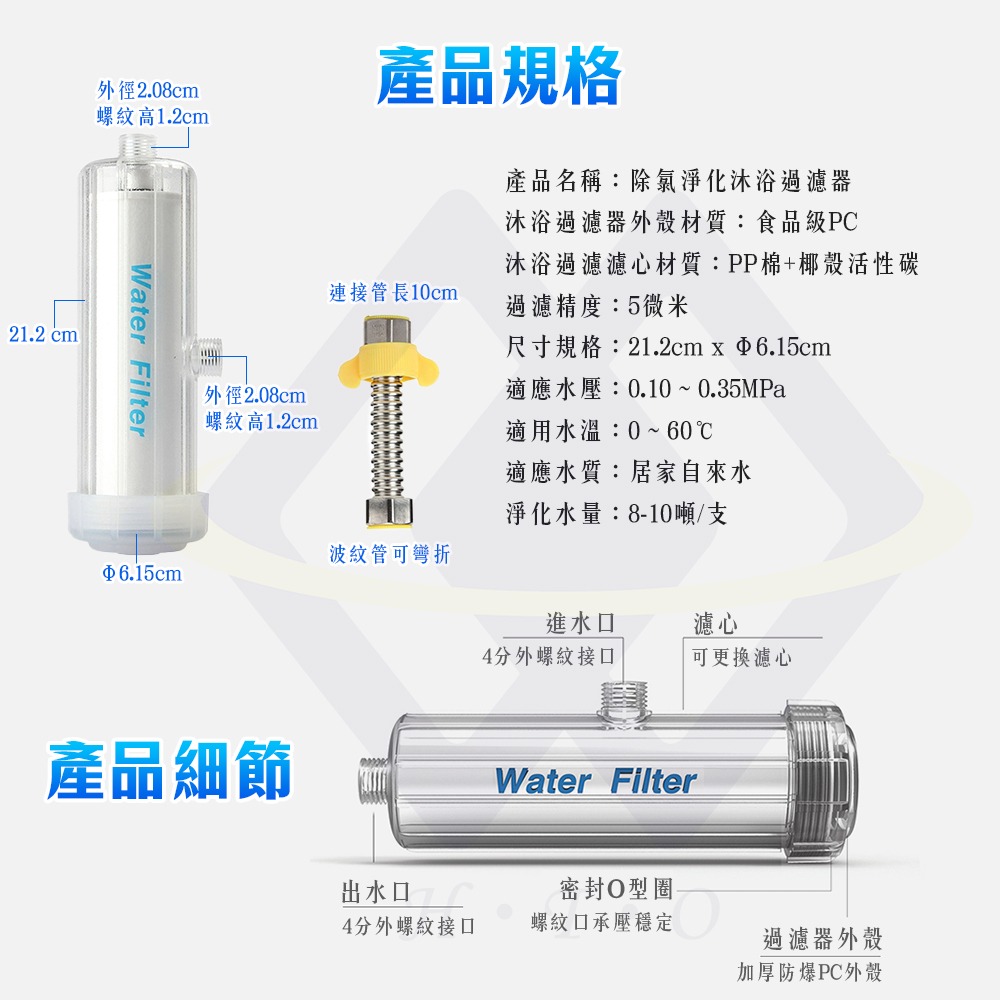 【禾統】 除氯淨化沐浴過濾器 除氯過濾器 前置過濾器 蓮蓬頭過濾器 水龍頭過濾器 過濾器 沐浴過濾器-細節圖5
