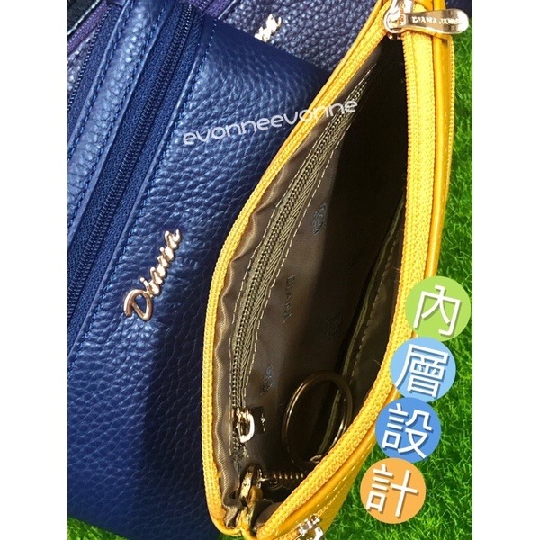 👑DIANA JANES黛安娜真皮拉鍊零錢包 鑰匙包 卡片包-現貨-細節圖6