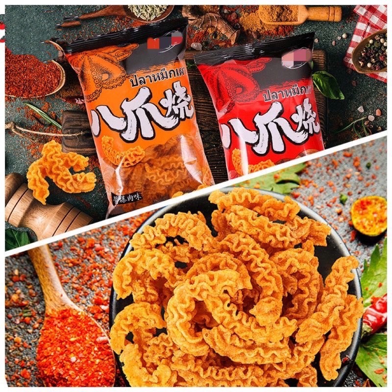 🔥萊恩購物🔥可愛八爪燒鍋巴 餅乾 親嘴 休閒 國民美食 香辣 小包裝 麻辣 條零嘴 衛龍 懷舊 網紅 辣片 棒 代-細節圖2