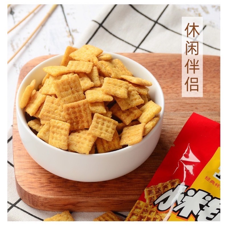 🔥萊恩購物🔥琥珀 小米鍋巴 小米片  膨化餅 休閒零食 麻辣 脆餅 餅乾 解饞 小包裝 追劇網紅 辣片 比比赞代購-細節圖2