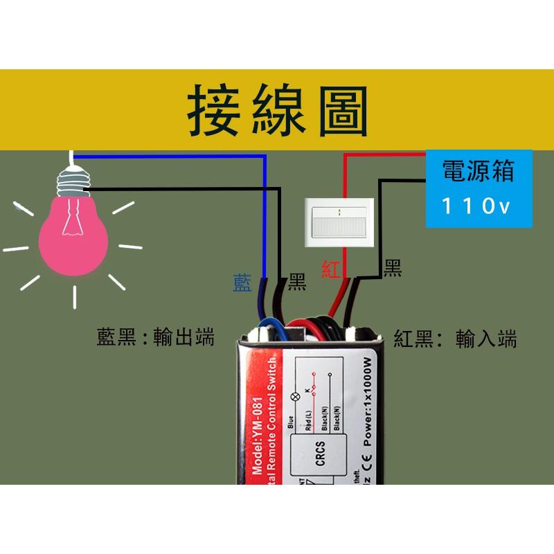一路遙控開關 遙控電燈 無線遙控 一對一 AC 110V-細節圖5