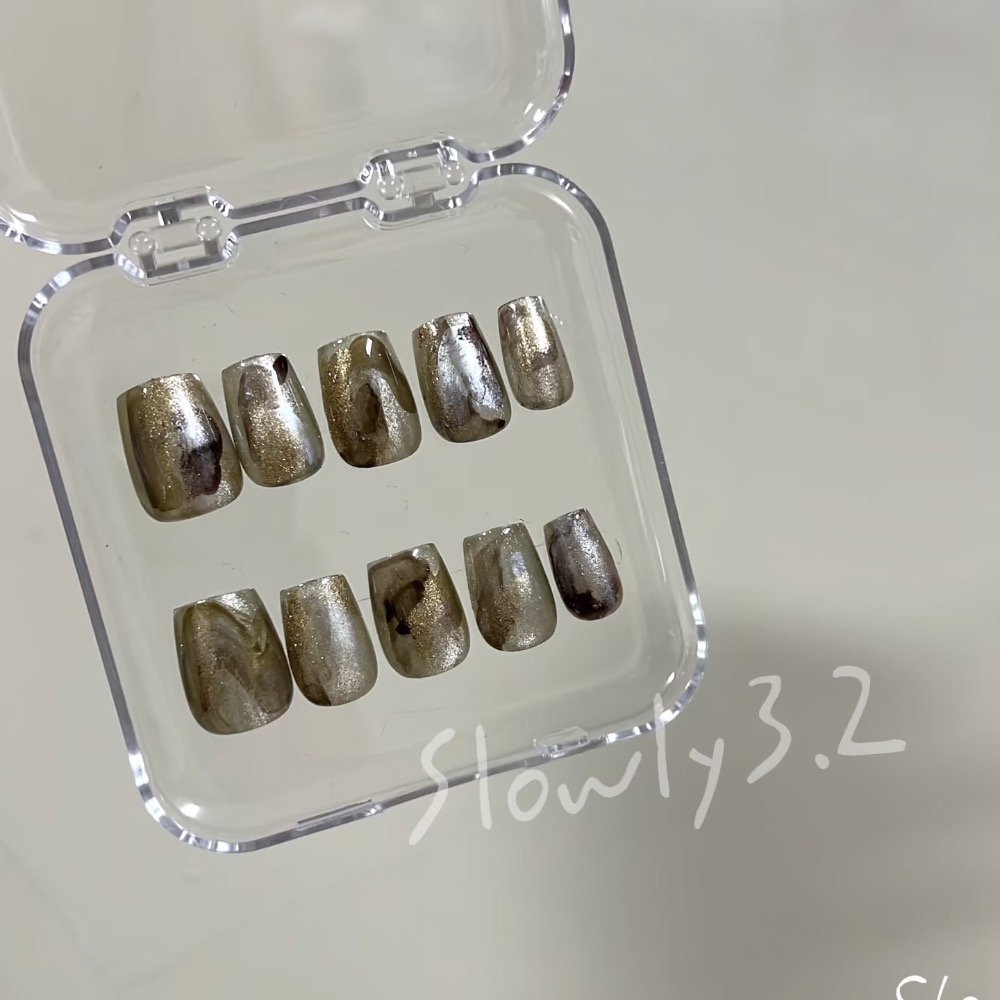 𝑺𝒍𝒐𝒘𝒍𝒚𝟑.𝟐 【琥光墨影】 手工穿戴甲-細節圖4