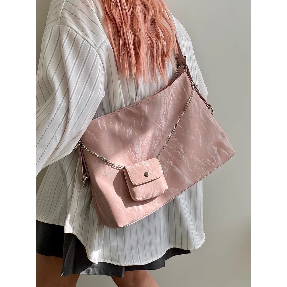 「V+ACC」韓系托特包 斜背包 大容量 附吊飾零錢包-規格圖11