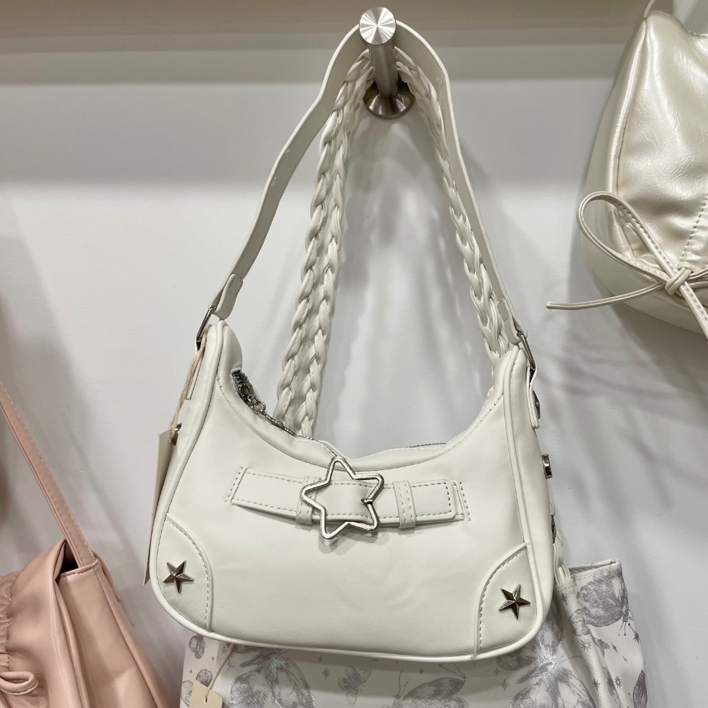 V+ ACC✦Y2K✰星星手提腋下包 黑色 白色-細節圖2