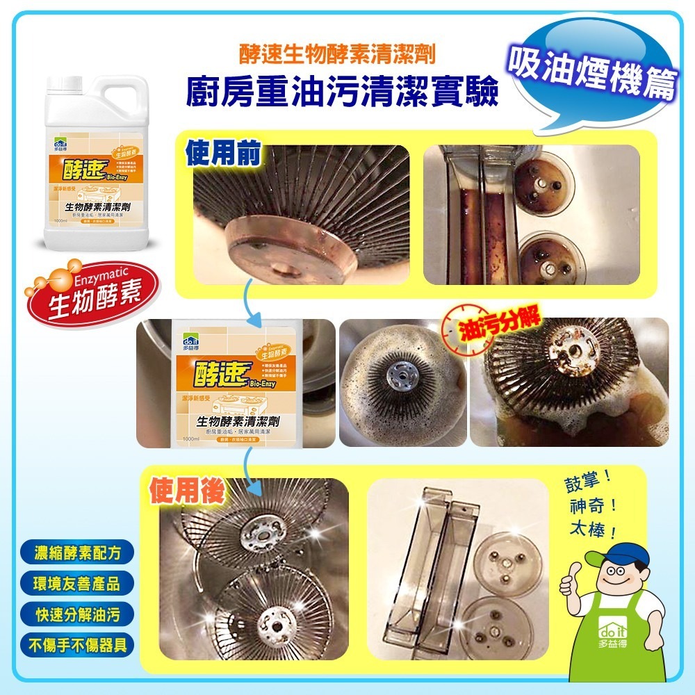 【多益得】油脂分解酵素(原生物酵素清潔劑)946m氣炸鍋 油脂分解 無化學洗劑殘留不影響人體健康🍅無腐蝕性不傷材質-細節圖3