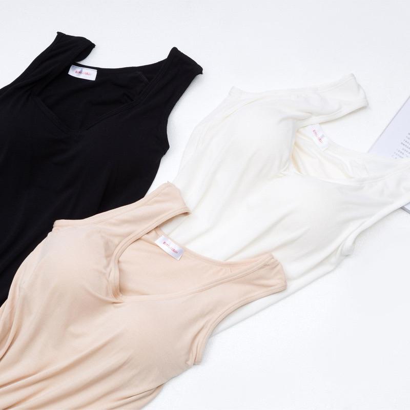 實體熱賣🔥台灣現貨 莫代爾棉 固定杯寬肩背心 一體背心打底純棉 莫代爾吊帶背心 無鋼圈一體式bra 細肩小可愛 透氣親膚-細節圖2