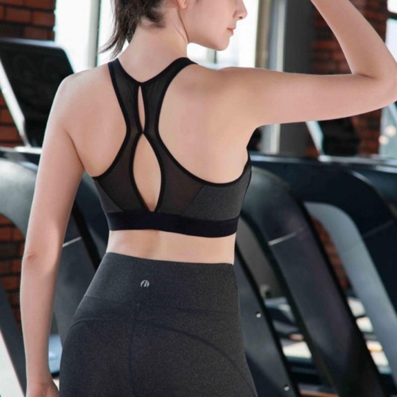 台灣現貨 美背固定式運動背心 運動內衣 網紗肩帶 固定胸墊 跑步防震 速乾透氣吸汗文胸 瑜珈運動打球必備快乾-細節圖2