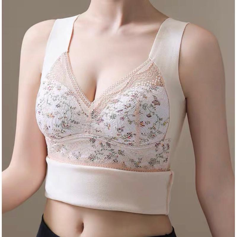 無感bra  保暖背心女款 帶胸墊加絨加厚 修身服貼 大碼自發熱修身 內穿打底馬甲 秋冬穿搭 固定透氣杯墊 恆溫保暖衣-細節圖9