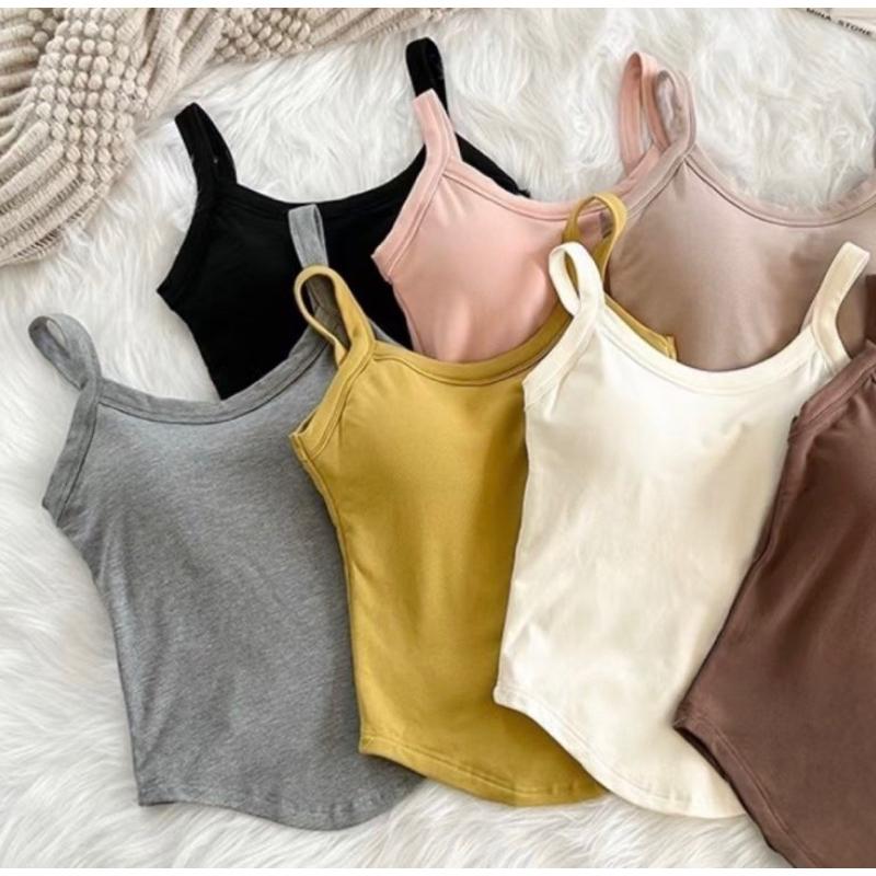 美式復古無袖吊帶背心女秋季2023新款修身顯瘦帶胸墊內搭打底上衣 細肩帶保暖背心 上班族時尚穿搭  邂逅好身材 711-細節圖4