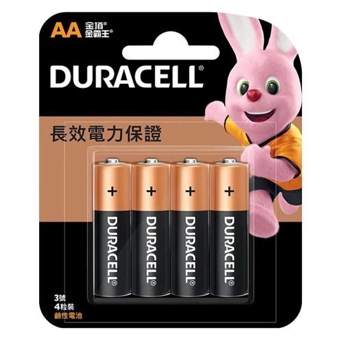 【盈億商行】Duracell 金頂/金霸王 AA鹼性電池 3號鹼性電池 1.5V 長效電力保證 4入裝