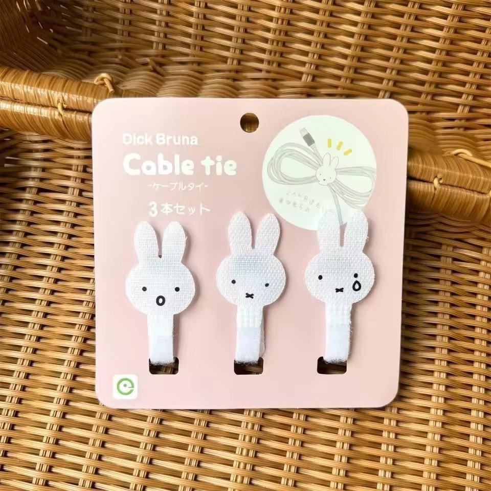 📌現貨 🇯🇵日本 MIFFY x Dick Bruna 兔兔造型魔鬼氈理線帶 3入組 黑/白-細節圖6