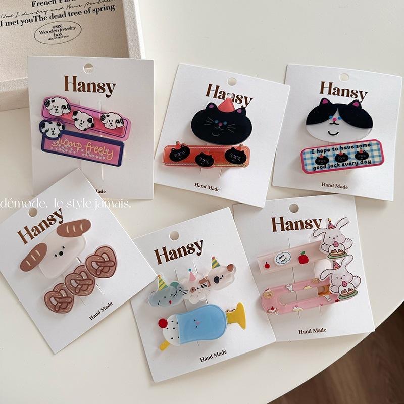 📌現貨 通通可愛多巴胺髮夾 2隻裝小貓小狗叉子湯匙髮夾 搞笑髮夾 小貓髮夾 小狗髮夾 劉海側夾髮飾 髮夾 2入髮夾 可愛-細節圖2