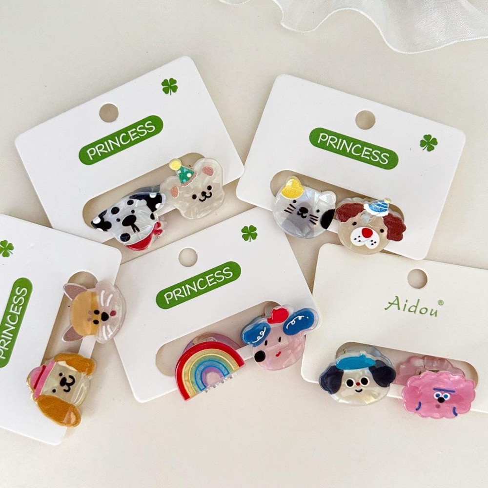 📌現貨 通通可愛多巴胺髮夾 2隻裝小貓小狗叉子湯匙髮夾 搞笑髮夾 小貓髮夾 小狗髮夾 劉海側夾髮飾 髮夾 2入髮夾 可愛-細節圖7