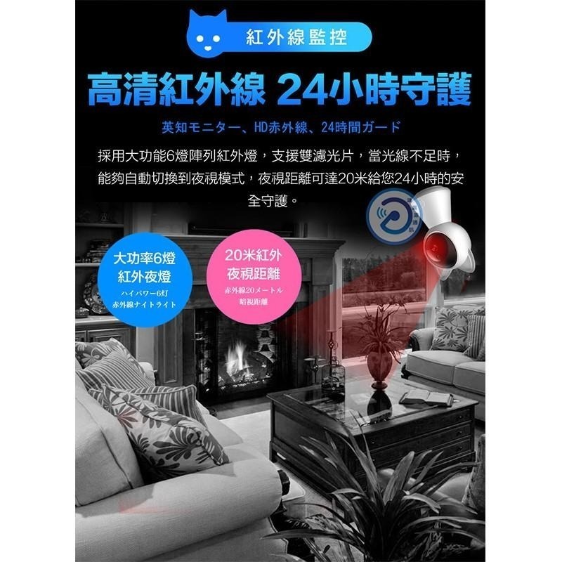 【HJY】 CAT-1 智能貓耳1080P高清WIFI監視器 自動追蹤 紅外線夜視 攝影機 雙向語音 APP網路監控-細節圖9