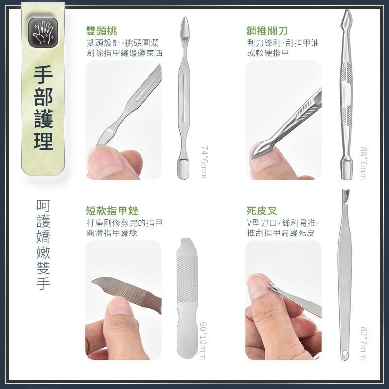 鴻嘉源 DR5新升級20件套裝 專業美甲組 磨砂質感 指甲刀 指甲清潔 指甲組 指甲剪 修鼻毛 挖耳-細節圖8