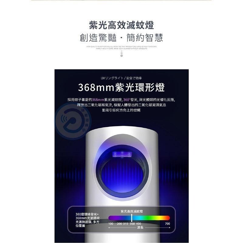 【限時購】 紫光捕蚊燈 USB充電 光觸媒滅蚊燈 家用滅蠅驅蚊器 置能省電 漩渦氣流 強勁吸力 環保無毒 捕蚊燈-細節圖7