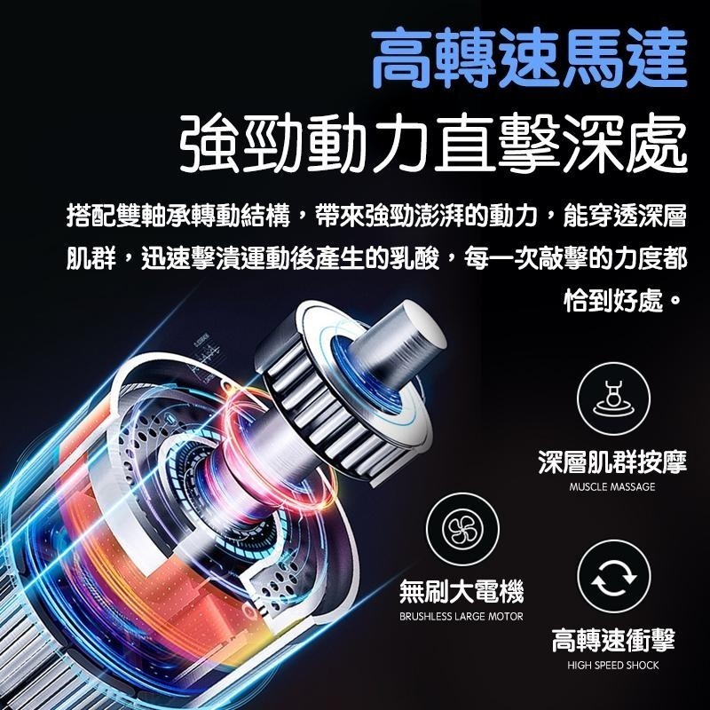 鴻嘉源 K6 52段筋膜按摩槍 3300轉 50瓦高強馬達 10顆按摩頭 無刷馬達 健身 筋膜槍 按摩槍-細節圖7