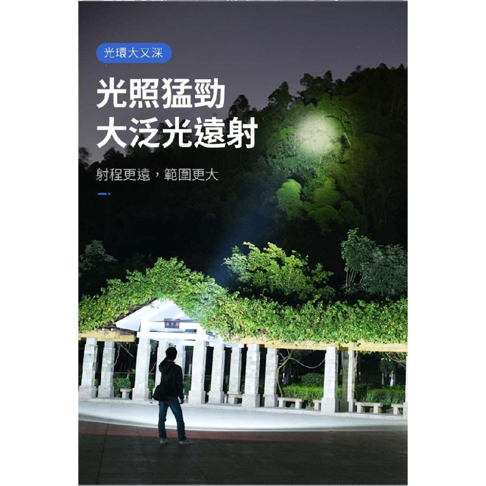 鴻嘉源 100W手持式戶外探照燈 L9多功能探照燈 電量顯示 雙開關 L2燈珠 露營照明 車用警示燈 USB充電-細節圖6