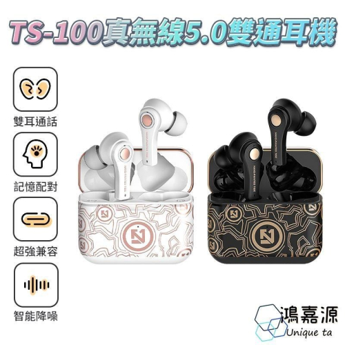 鴻嘉源 TS100藍芽塗鴉耳機 ANC TWS 真無線運動入耳 立體聲喇叭聲 降噪耳機 無線耳機