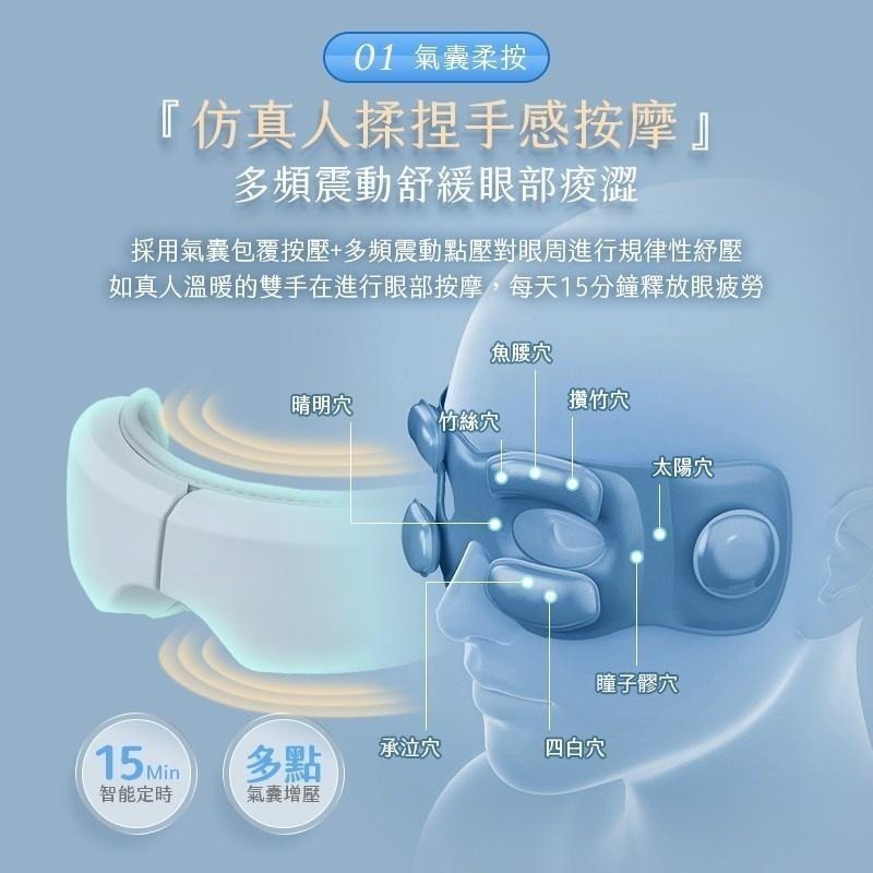 【限時購】美顏溫感震動眼部按摩器(恆溫熱敷 完全包覆 震動按摩 舒緩疲勞 五檔模式 眼部按摩器 熱敷-細節圖7