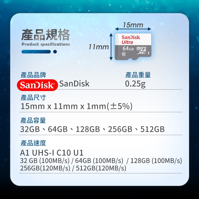 鴻嘉源 SanDisk  C10記憶卡 512G-細節圖3