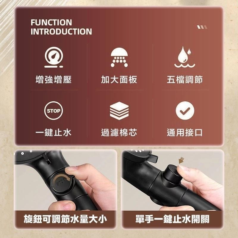 鴻嘉源 SH13 五檔增壓濾芯蓮蓬頭 止水開關 蓮蓬頭組 過濾蓮蓬頭  蓮蓬頭濾芯 花灑 蓮蓬頭 贈一濾芯-細節圖3