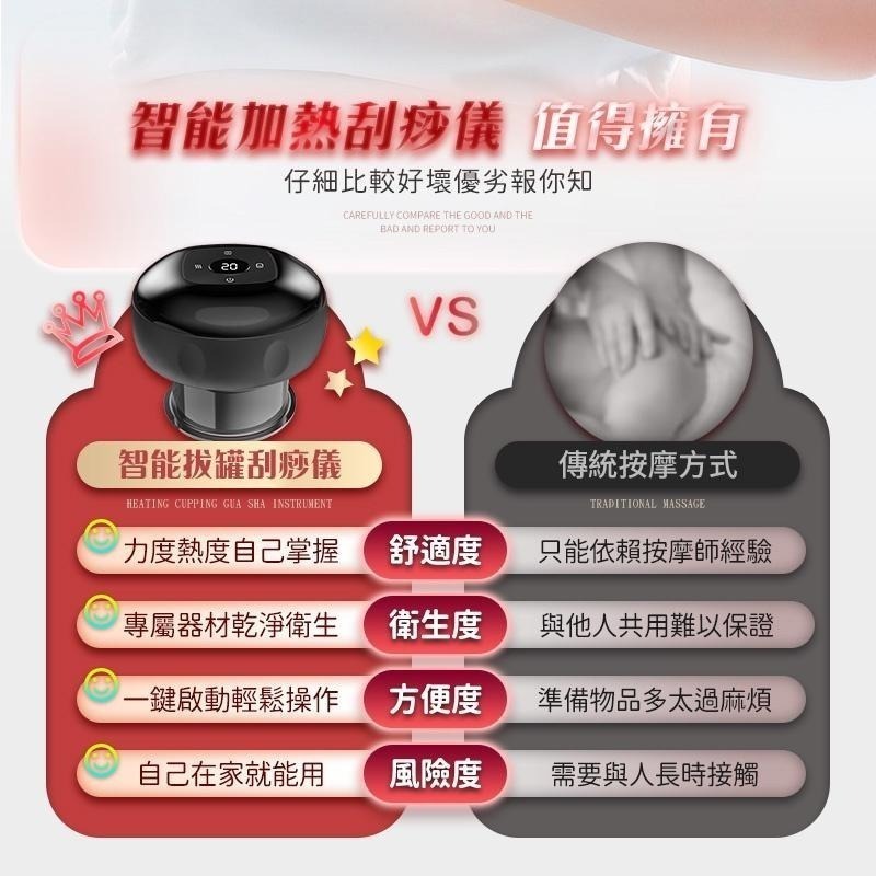 【限時購】 CP8智能電動刮痧儀 12檔位 智能調溫熱敷 拔罐 收納袋 雙模式三色 拔罐器 刮痧儀-細節圖3