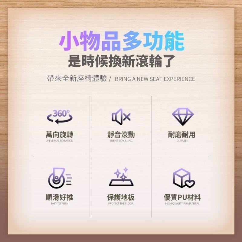 鴻嘉源 GU-3 辦公室靜音PU滑順滾輪 辦公椅輪子 電腦椅輪 PU輪 腳輪 萬向活動腳輪 2吋3吋 靜音輪 插桿-細節圖4
