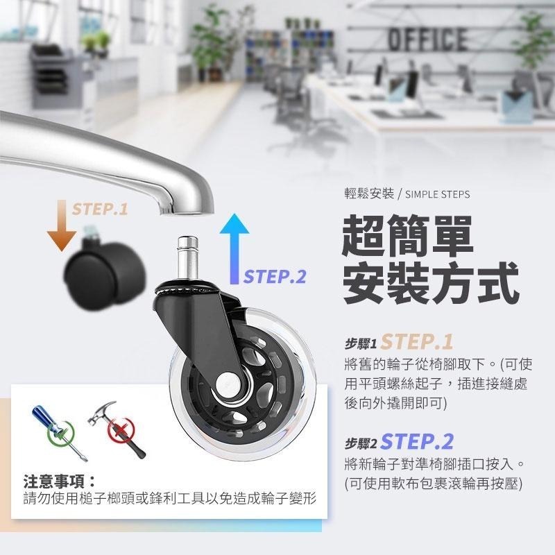 鴻嘉源 GU-3 辦公室靜音PU滑順滾輪 辦公椅輪子 電腦椅輪 PU輪 腳輪 萬向活動腳輪 2吋3吋 靜音輪 插桿-細節圖8