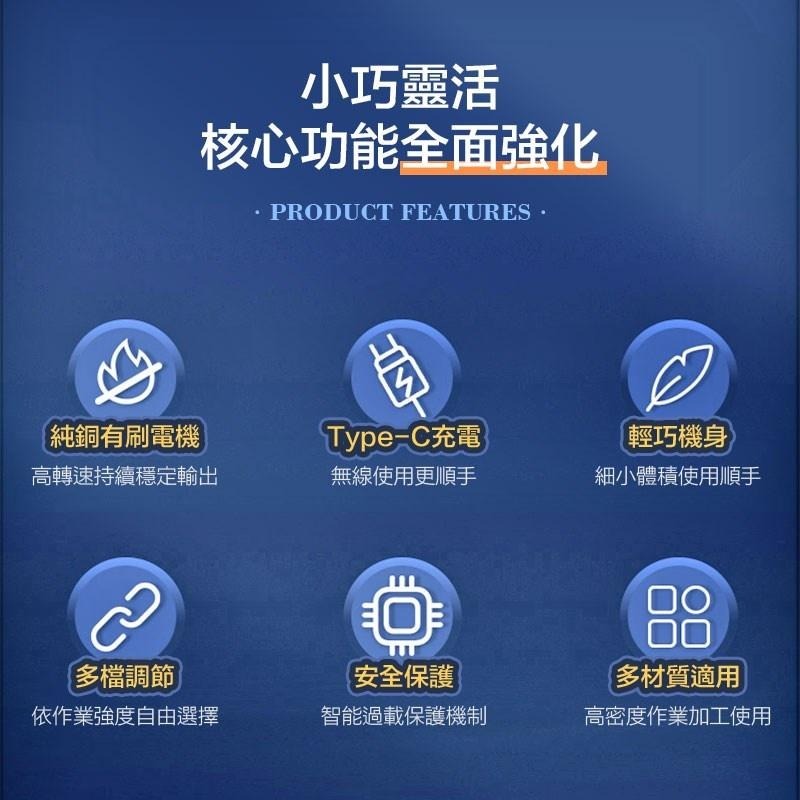 鴻嘉源 NJ1 三檔調速小型電磨機 豪華42件組18000PRM 工學握柄 過載保護 除鏽除汙  雕刻筆 雕刻機 雕刻刀-細節圖3