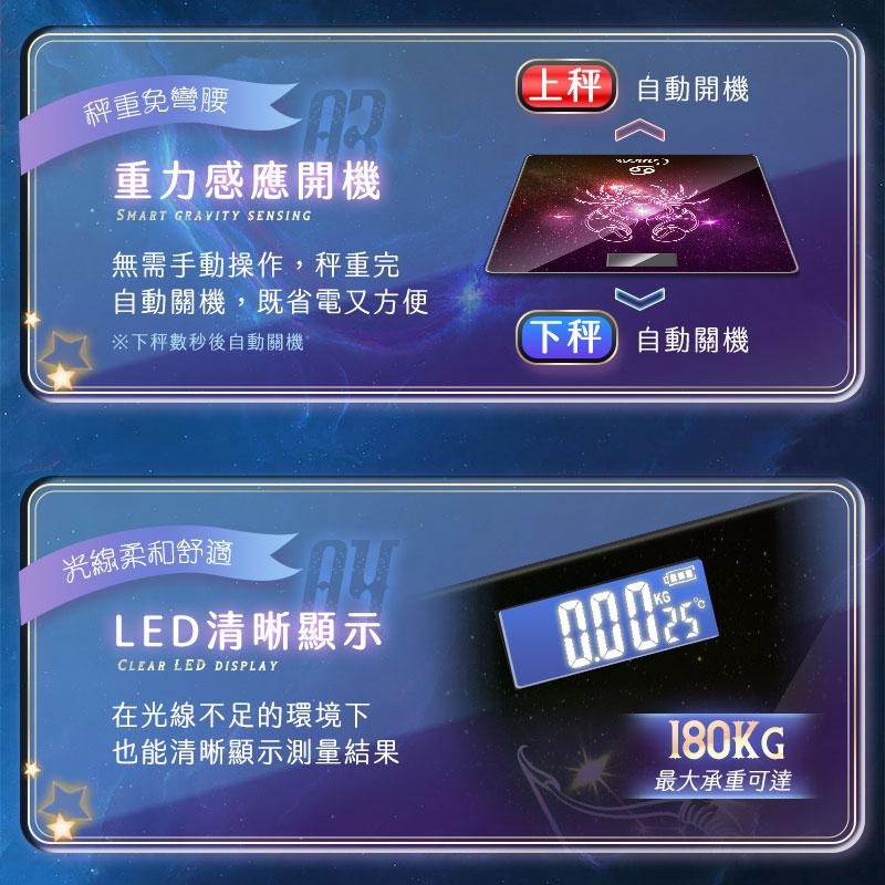 鴻嘉源 A5星座體重計 黃道12宮 宇宙星河 體重秤 星座體重秤 電子秤 電子體重計 星座體重計 體重機-細節圖7