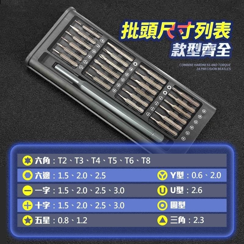鴻嘉源 25合一精密螺絲刀套組 精修螺絲工具組 螺絲刀 維修工具 螺絲起子 工具套裝 螺絲起子組-細節圖6