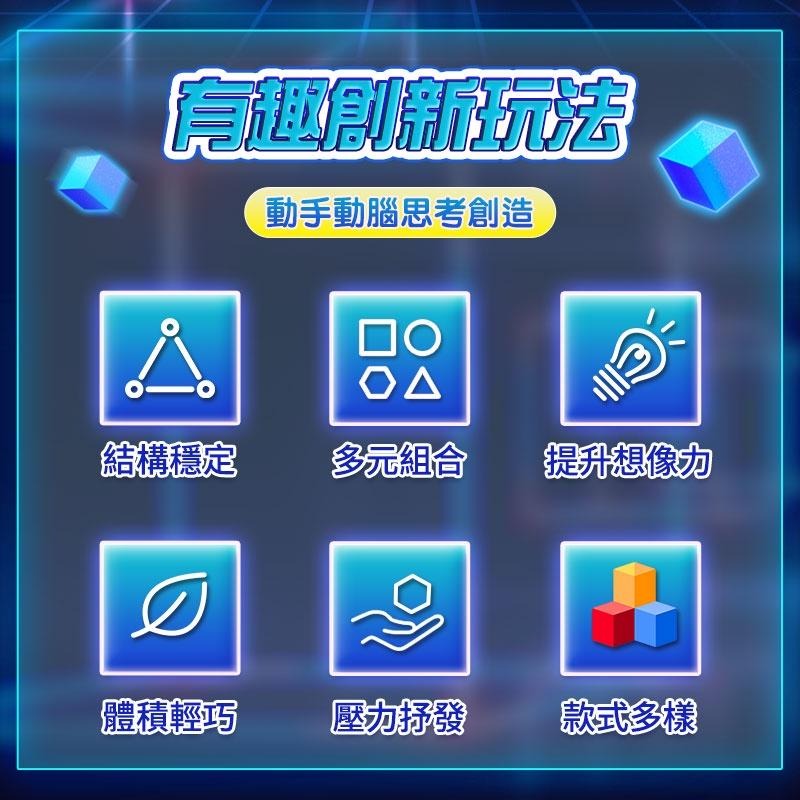 鴻嘉源 3D立體磁性解壓魔方 多款任選變換外觀 紓壓玩具 立體幾何圖案 魔術方塊 兒童玩具 磁性魔方-細節圖3