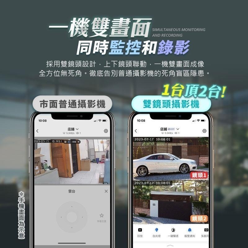【HJY】 全台獨創-RK7雙鏡頭監視器  一台抵兩台 全彩夜視 戶外監視器 攝影機 網路監視器-細節圖6