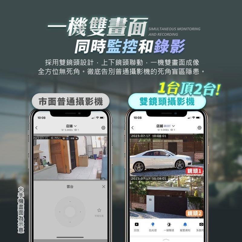 【HJY】 全台獨創-RK7雙鏡頭監視器 送五米延長線 一台抵兩台 全彩夜視 戶外監視器 攝影機 網路監視器-細節圖6
