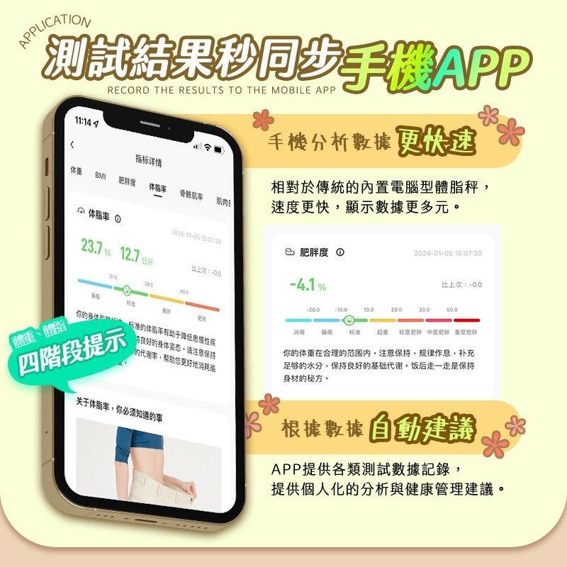 鴻嘉源 BF1八電極智慧型體脂計 一年保固 八電擊體脂秤 四電極體脂計 體脂秤 體重計 體重測量 繁體中文 USB 減重-細節圖6