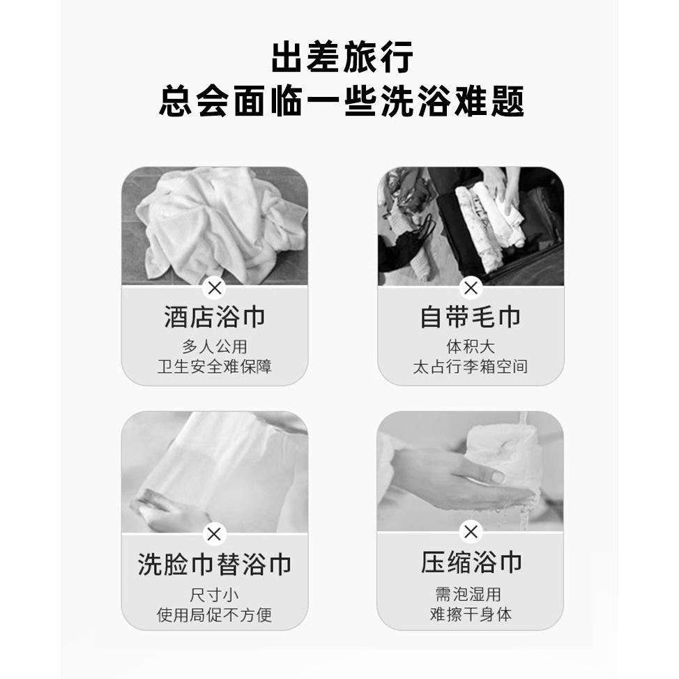 【加厚加大】一次性壓縮浴巾 一次性浴巾 拋棄式旅行用品 旅行壓縮浴巾 盥洗用品 飯店浴巾 飯店備品 旅行必備-細節圖2