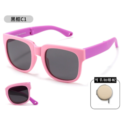 【限時購】兒童太陽眼鏡 兒童墨鏡 贈收納包 墨鏡 偏光墨鏡 折疊墨鏡 太陽眼鏡-規格圖1