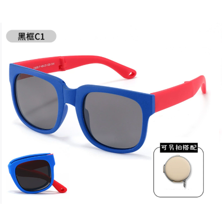 【限時購】兒童太陽眼鏡 兒童墨鏡 贈收納包 墨鏡 偏光墨鏡 折疊墨鏡 太陽眼鏡-規格圖1